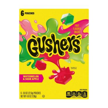 Gushers Watermelon And Sour Apple Fruit Flavored Snacks 136G